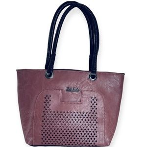 burgundy leather effect zara shoulder bag